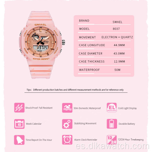 Reloj digital SMAEL Fashion para mujer, las mejores marcas de lujo